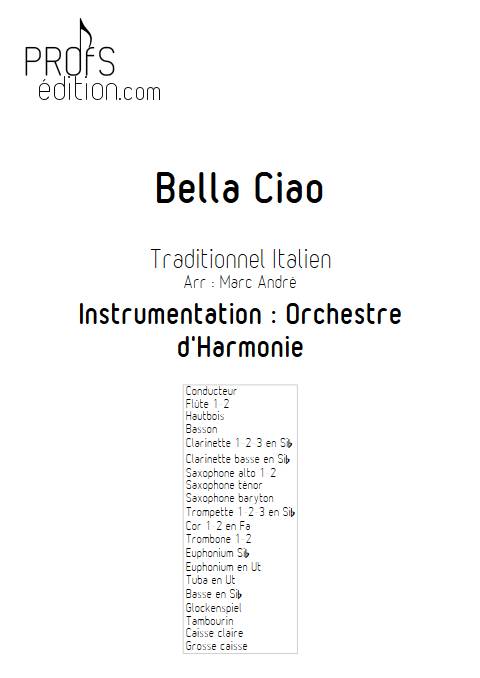 Bella Ciao - Orchestre d'Harmonie - TRADITIONNEL ITALIEN - page de garde