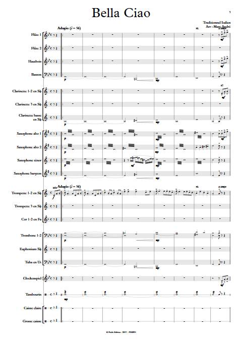 Bella Ciao - Orchestre d'Harmonie - TRADITIONNEL ITALIEN - app.scorescoreTitle