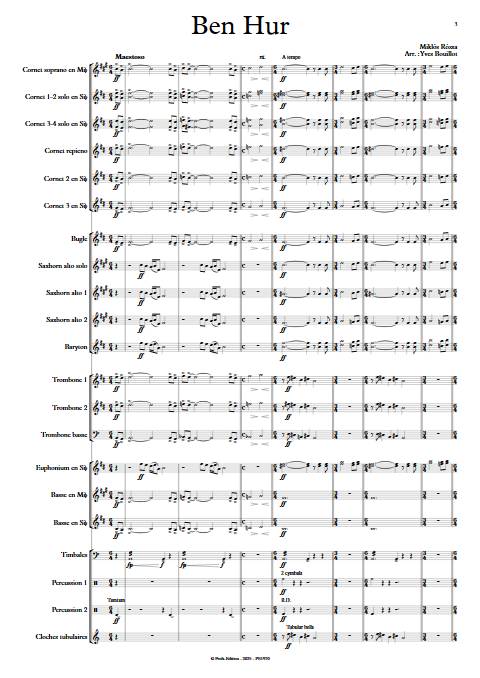 Ben Hur - Brass Band - ROZSA M. - Partition