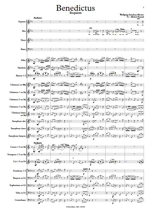 Benedictus - Requiem - Harmonie et chœur - MOZART W. A. - app.scorescoreTitle