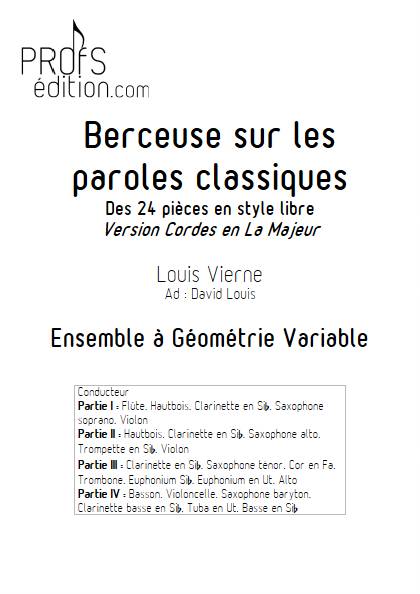 Berceuse - Ensemble Variable - VIERNE L. - page de garde