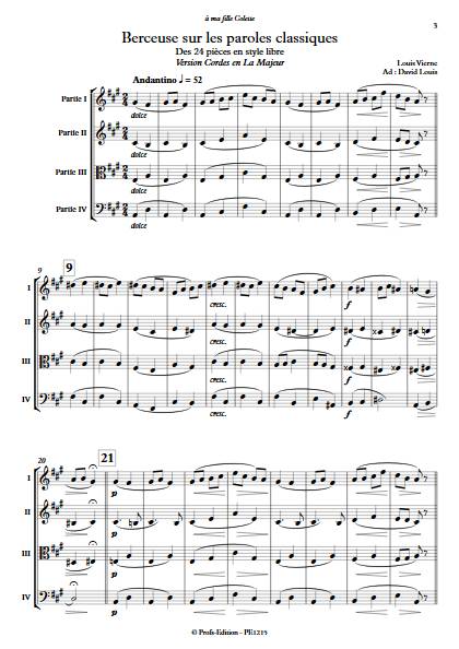 Berceuse - Ensemble Variable - VIERNE L. - Partition