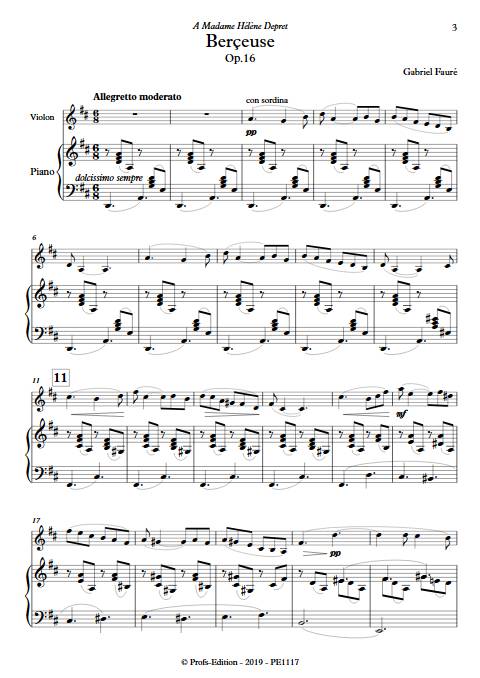 Berçeuse - Violon et Piano - FAURE G. - app.scorescoreTitle