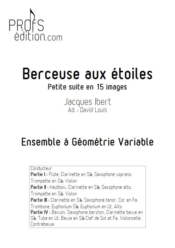 Berceuse aux étoiles - Ensemble Variable - IBERT J. - page de garde