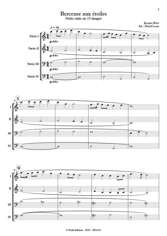 Berceuse aux étoiles - Ensemble Variable - IBERT J. - Partition