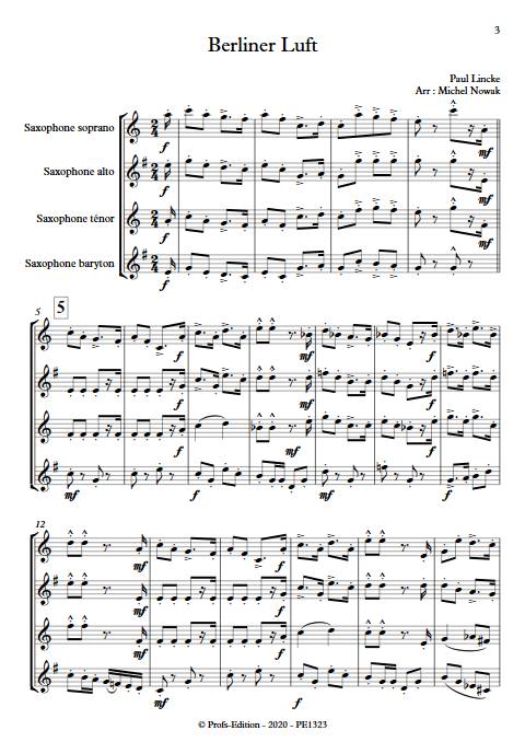 Berliner Luft - Quatuor de Saxophones - LINCKE P. - Partition