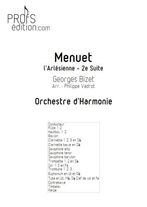 Menuet l'Arlésienne - 2e Suite - Orchestre d'harmonie - BIZET G. - page de garde