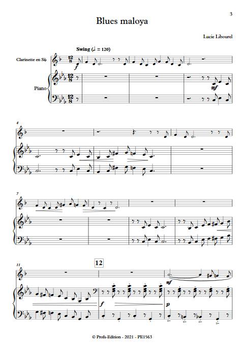 Blues maloya - Clarinette Piano - LIBOUREL L. - Partition