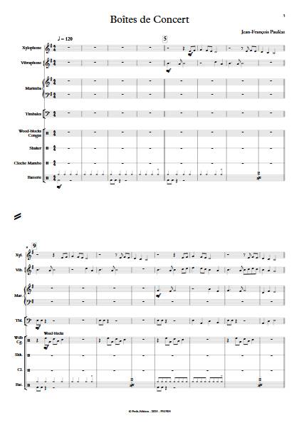 Boîtes de concert - Ensemble de Percussions - PAULEAT J. F. - Partition
