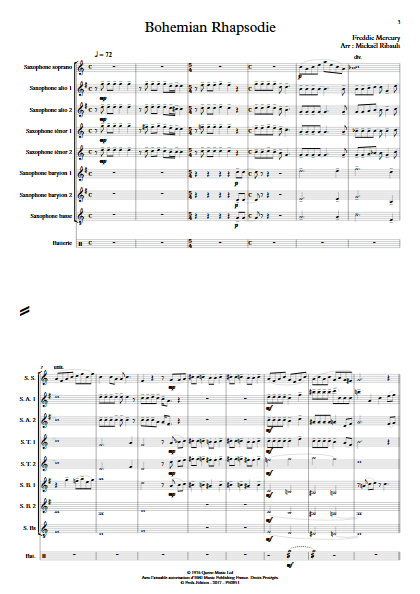 Bohemian Rhapsody - Ensemble de Saxophones - MERCURY F. - app.scorescoreTitle