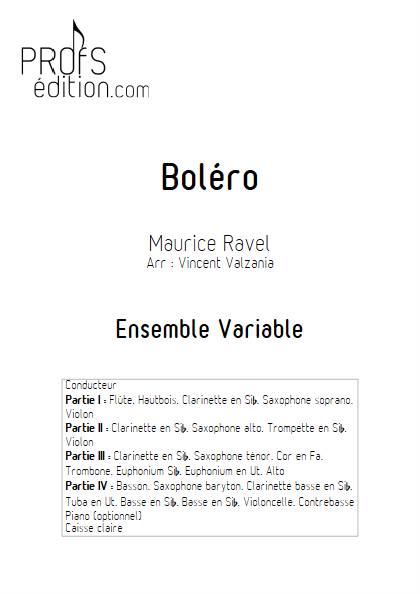 Boléro - Ensemble Variable - RAVEL M. - page de garde