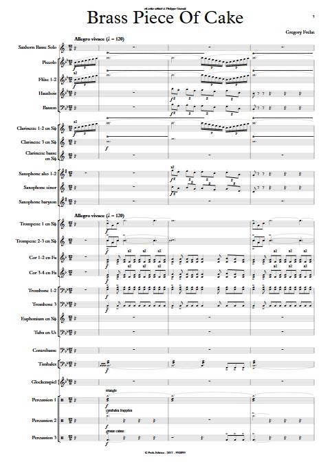Brass Piece of Cake - Saxhorn Basse & Harmonie - FRELAT G. - Partition