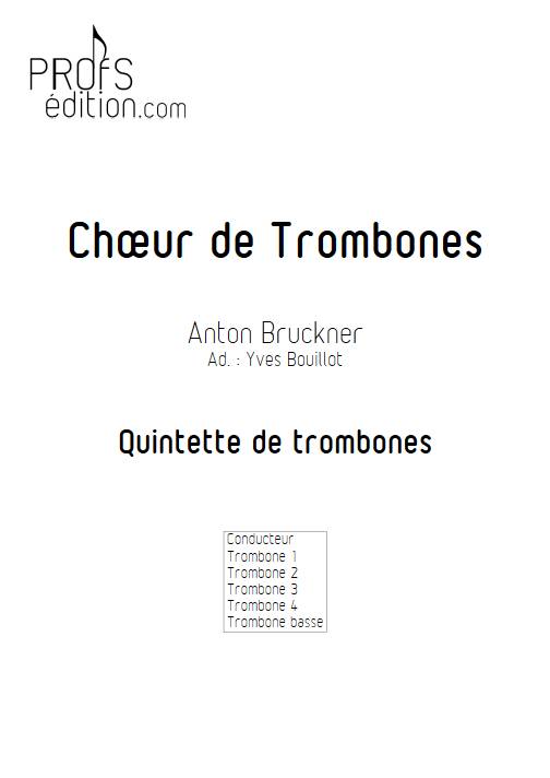 Chœur de Trombones - Quintette de trombones - BRUCKNER A. - page de garde