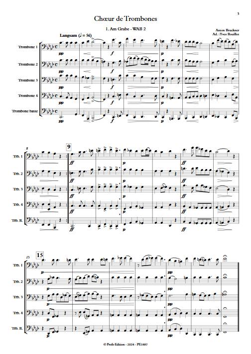 Chœur de Trombones - Quintette de trombones - BRUCKNER A. - Partition