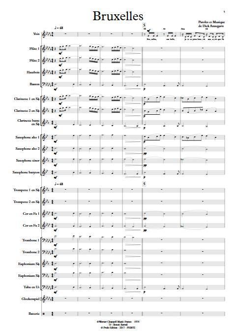 Bruxelles - Orchestre d'Harmonie - ANNEGARN D. - Partition