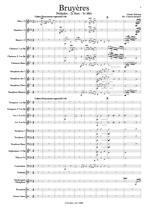 Bruyères -Orchestre d'Harmonie - DEBUSSY C. - Partition