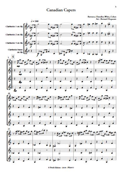Canadian Capers - Quatuor de Clarinettes - BURNETT E. - Partition