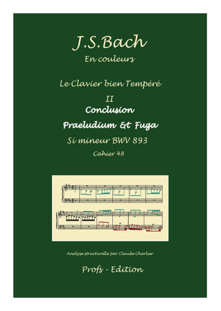 Clavier Bien Tempéré 2 BWV 893 - Analyse - CHARLIER C. - page de garde