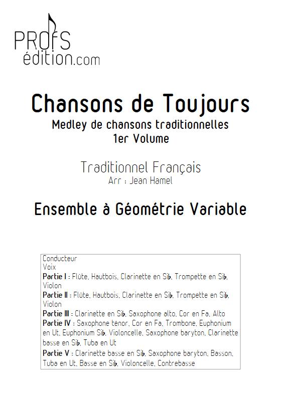 Chansons de toujours Vol.1 - Ensemble Variable - TRADITIONNEL FRANCAIS - page de garde