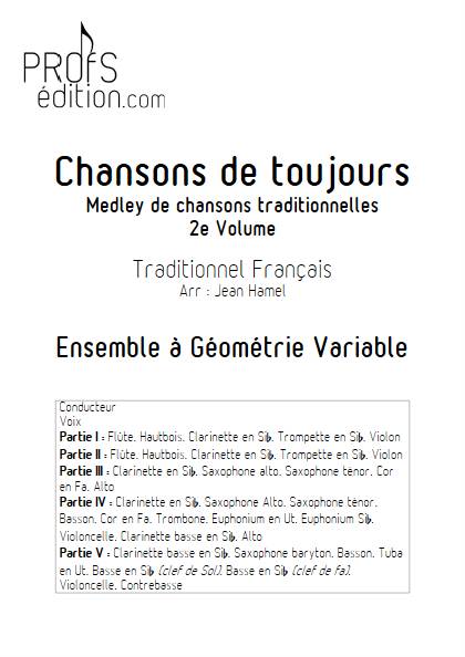 Chansons de toujours Vol.2 - Ensemble Variable - TRADITIONNEL FRANCAIS - page de garde