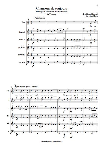 Chansons de toujours Vol.2 - Ensemble Variable - TRADITIONNEL FRANCAIS - Partition