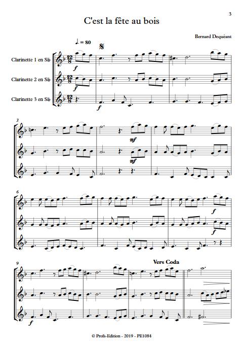 C'est la fête au bois - Trio de Clarinettes - DEQUEANT B. - Partition