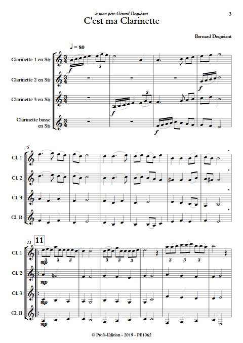 C'est ma clarinette - Quatuor de Clarinettes - DEQUEANT B. - app.scorescoreTitle