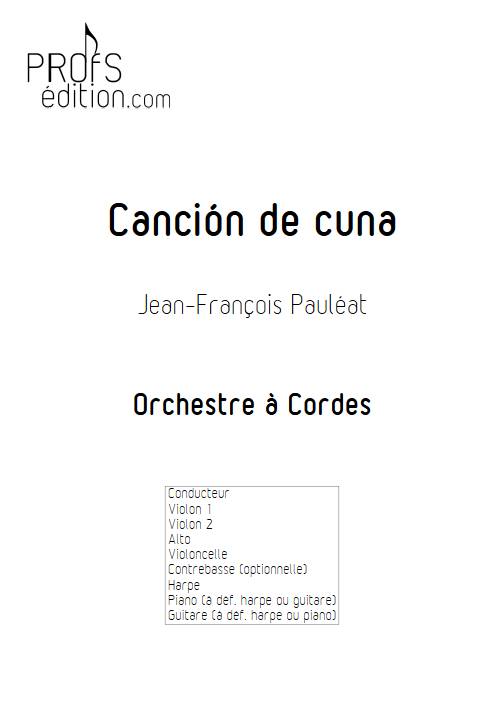 Cancion de cuna - Orchestre à Cordes - PAULEAT J. F. - page de garde