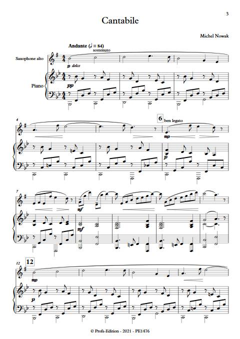 Cantabile- Saxophone Piano - NOWAK M. - app.scorescoreTitle