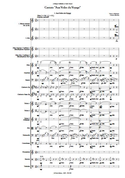Cantate Aux Voiles du Voyage - Orchestre Symphonique - MOUREY C. - Partition