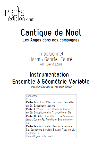 Les Anges dans nos campagnes - Ensemble à Géométrie Variable - TRADITIONNEL - page de garde