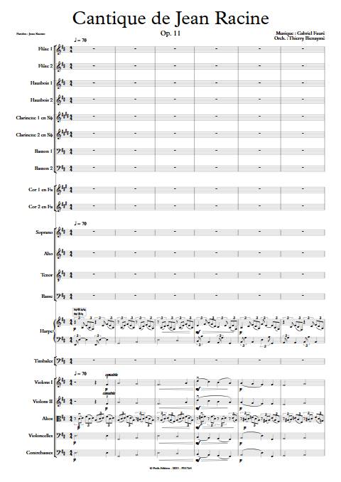 Cantique de Jean Racine - Orchestre Symphonique & Chœur - FAURE G. - Partition