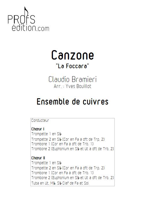 Canzone La Foccara - Ensemble de Cuivres - BRAMIERI C. - page de garde
