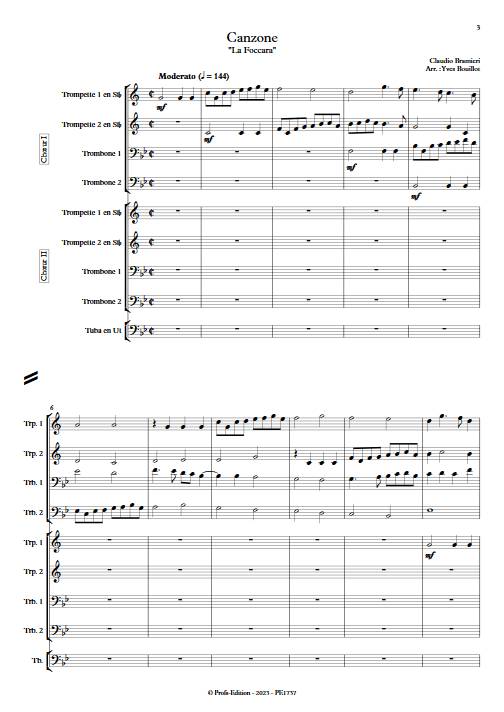 Canzone La Foccara - Ensemble de Cuivres - BRAMIERI C. - app.scorescoreTitle