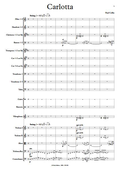 Carlotta - Orchestre Symphonique - COLLIN P. - Partition