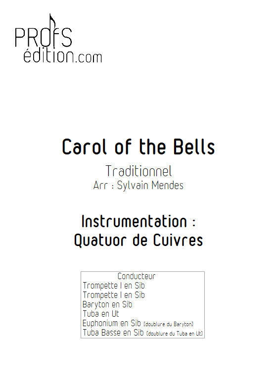 Carol Of The Bells - Quatuor Cuivres - TRADITIONNEL - page de garde