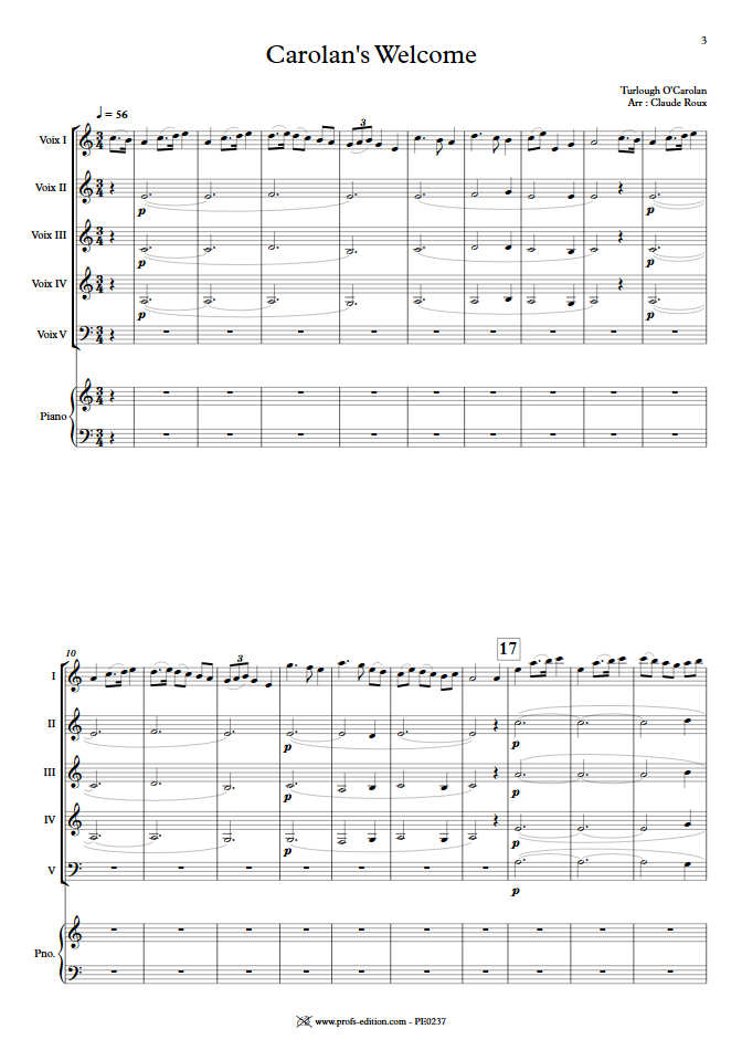 Carolan's Welcome - Ensemble à Géométrie Variable - O'CAROLAN T. - Partition