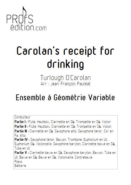 Carolan's receipt for drinking - Ensemble Variable - O'CAROLAN T. - page de garde