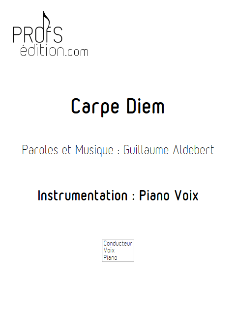 Carpe Diem - Piano & voix - ALDEBERT G. - page de garde