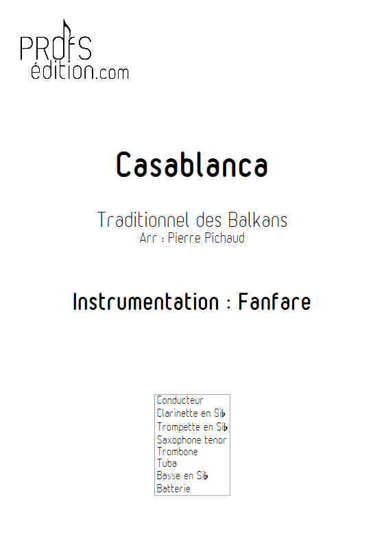 Casablanca - Fanfare - TRADITIONNEL BALKANS - page de garde