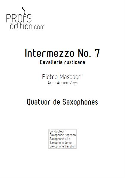 Cavalliera rusticana - Intermezzo No 7 - Quatuor de Saxophones - MASCAGNI P. - page de garde