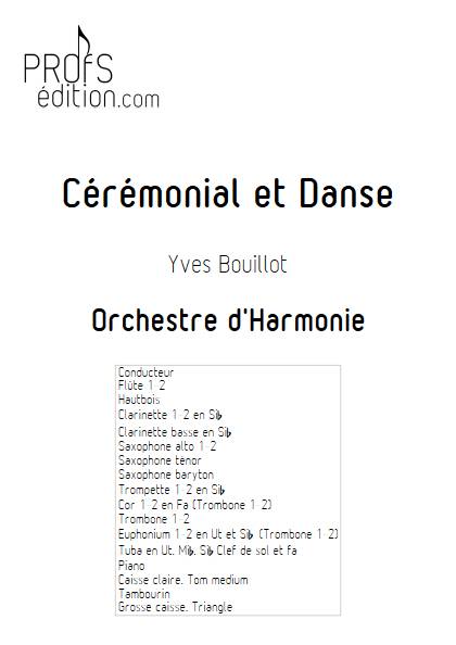 Cérémonial et Danse - Orchestre d'Harmonie - BOUILLOT Y. - page de garde