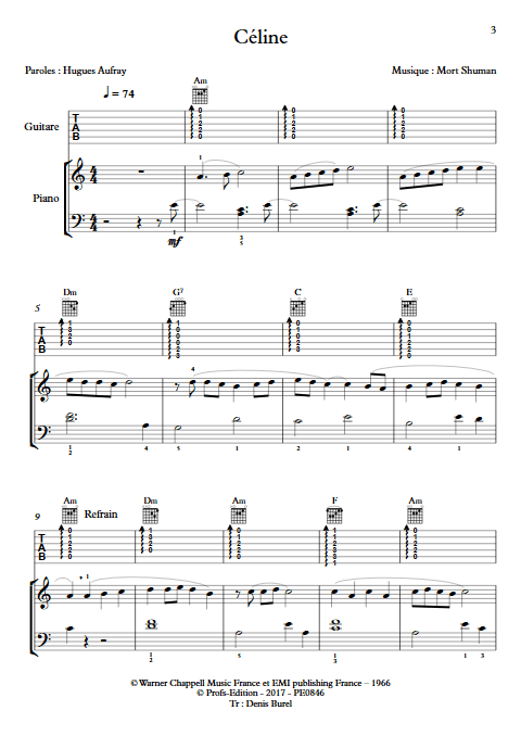 Céline - Duo Vibraphone et Piano - SHUMAN M. BUREL D. - Partition