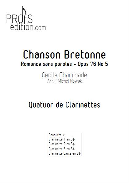 Chanson Bretonne - Quatuor de Clarinettes - CHAMINADE C. - page de garde