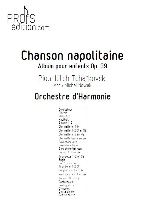 Chanson napolitaine - Orchestre d'Harmonie - TCHAIKOVSKI P. I. - page de garde