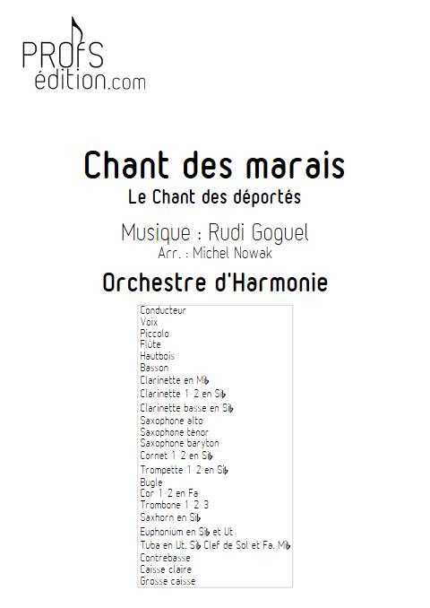 Chant des Marais - Orchestre d'Harmonie - GOGUEL R. - page de garde