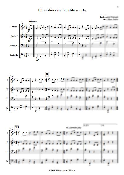 Chevaliers de la table ronde - Ensemble Variable - TRADITIONNEL FRANCAIS - Partition