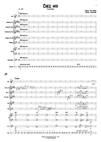 Chez Moi - Nonet - MISRAKI P. - Partition