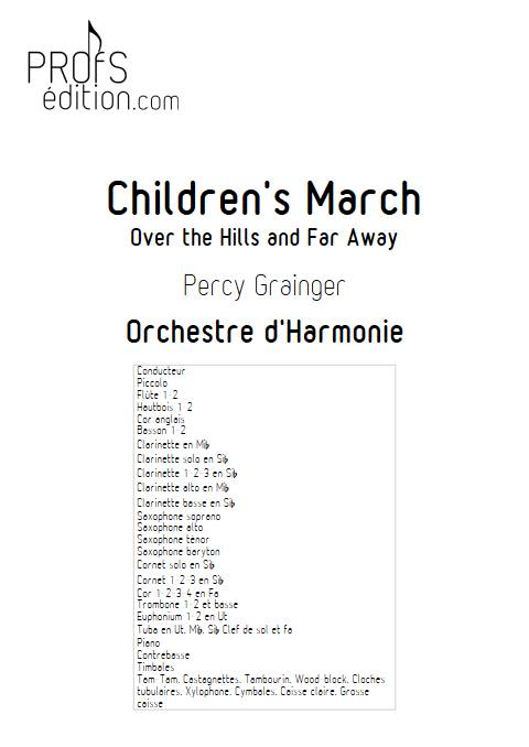 Childrens March - Over the hills and far away - Orchestre d'harmonie - GRAINGER P. A. - page de garde
