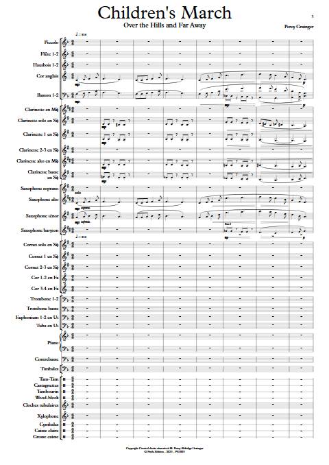 Childrens March - Over the hills and far away - Orchestre d'harmonie - GRAINGER P. A. - app.scorescoreTitle